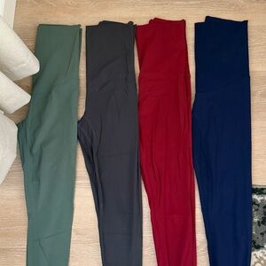 Vibrant Women's Maternity Leggings Set - Green, Gray, Red, Blue